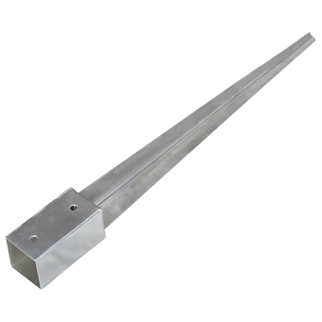 Estacas de enterrar 12 pcs 7x7x75 cm aço galvanizado prateado