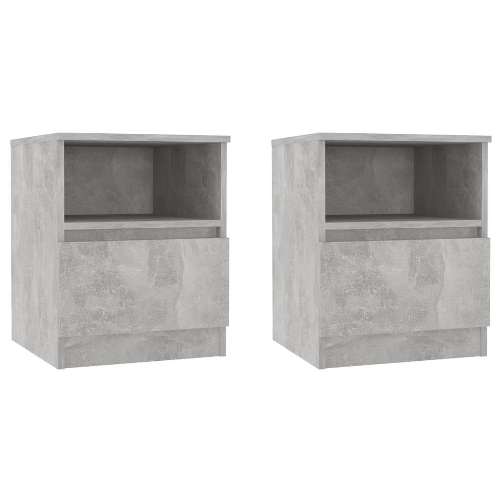 Mesas de cabeceira 2 pcs derivados de madeira cinza cimento