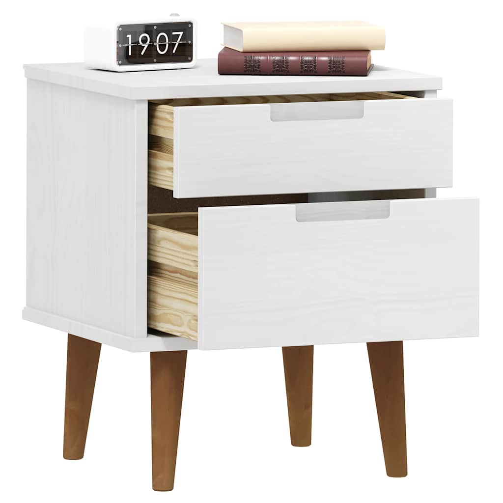Mesa de cabeceira molde 40x35x48 cm pinho maciço branco
