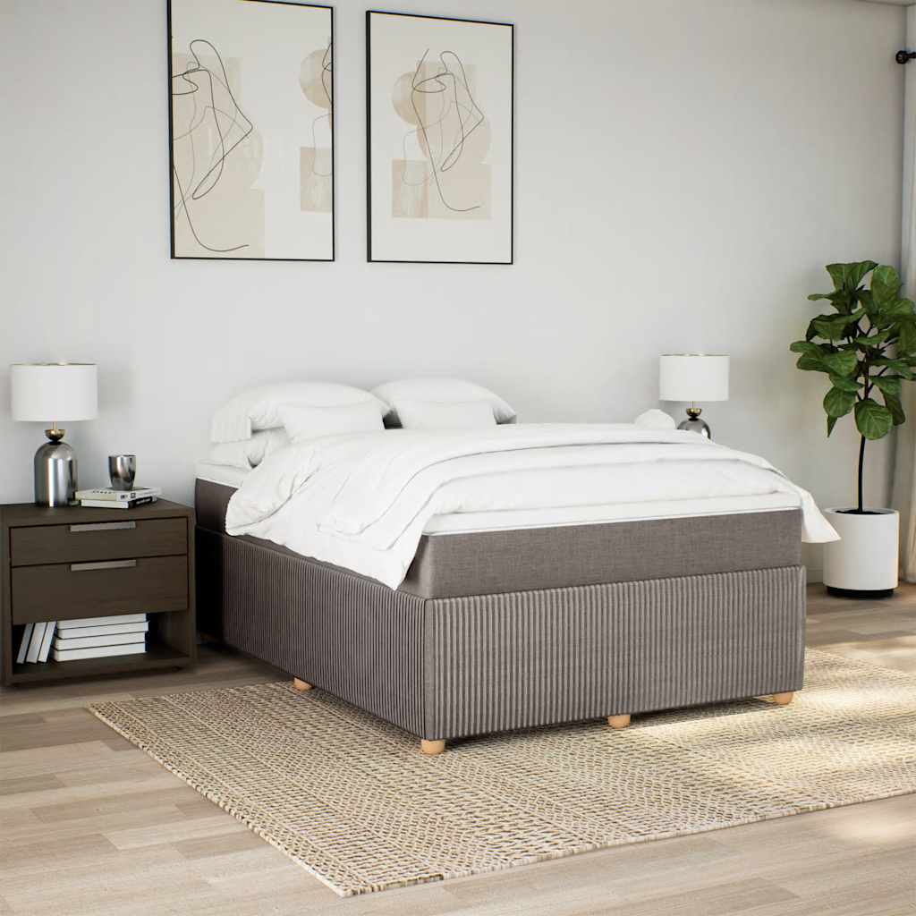 Cama com molas/colchão 140x190 cm tecido castanho-acinzentado