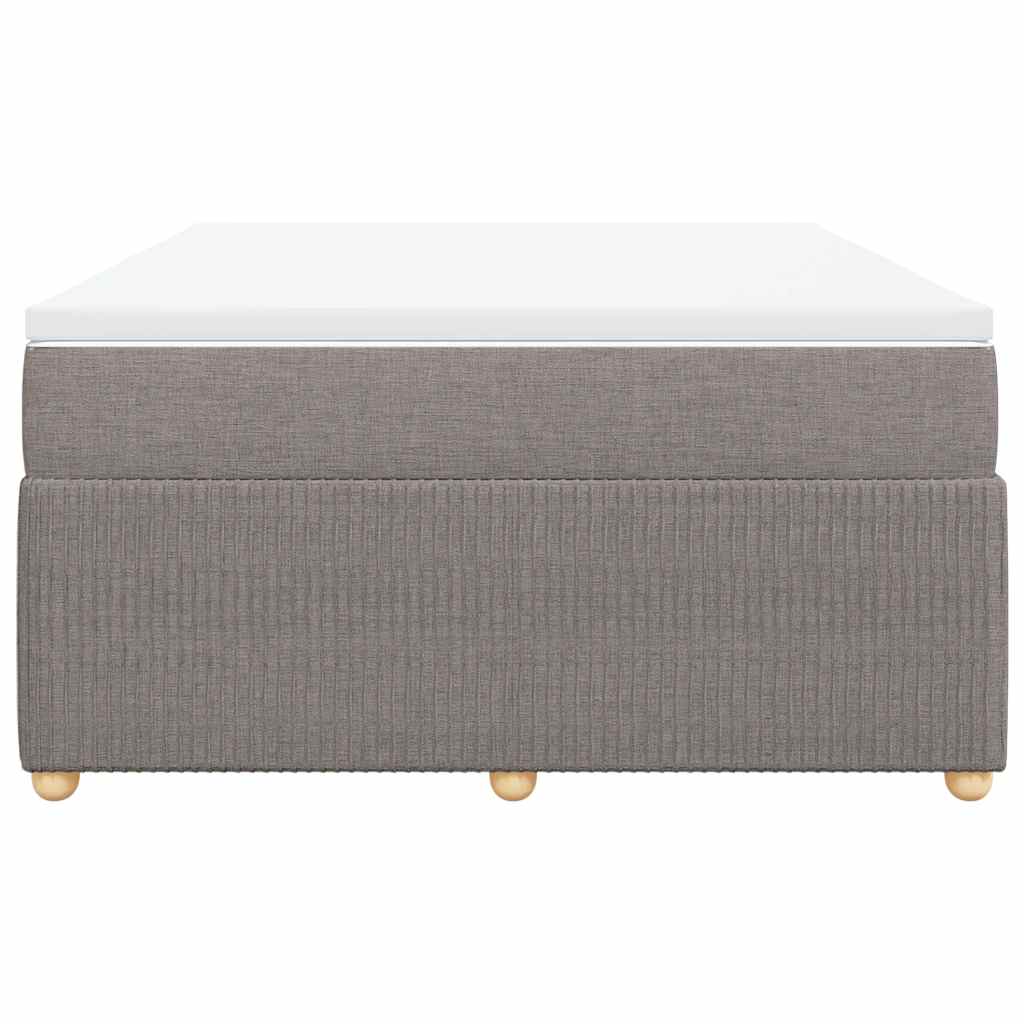 Cama com molas/colchão 140x190 cm tecido castanho-acinzentado