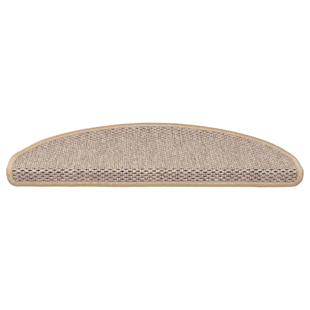 Tapetes escada adesivos aspeto sisal 30pcs 65x21x4cm bege-claro