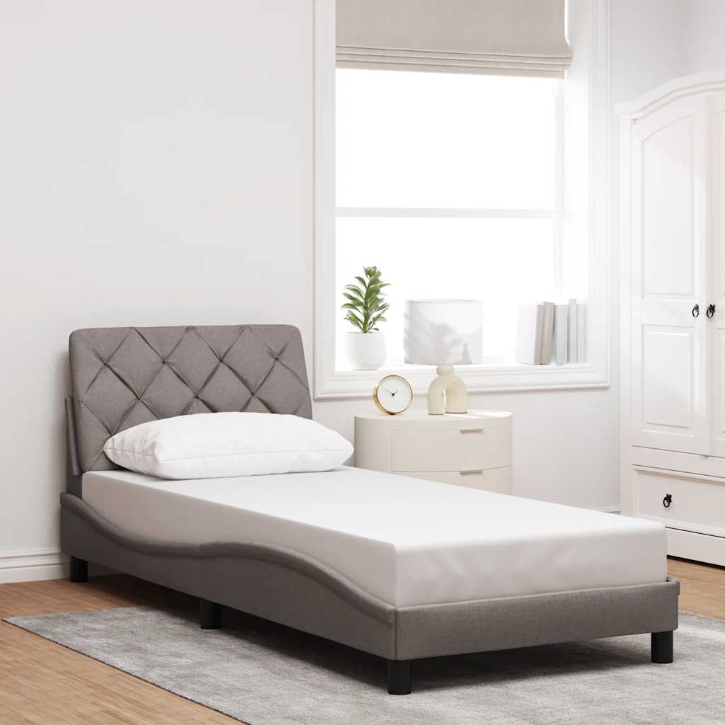 Estrutura de cama sem colchão 80x200 cm tecido cinzento