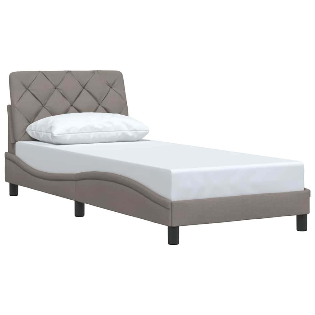 Estrutura de cama sem colchão 80x200 cm tecido cinzento