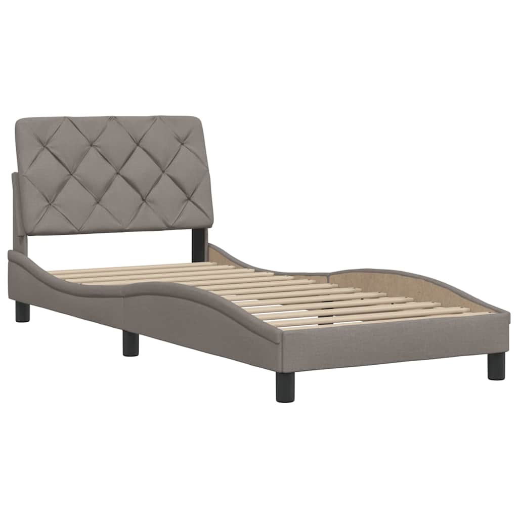Estrutura de cama sem colchão 80x200 cm tecido cinzento
