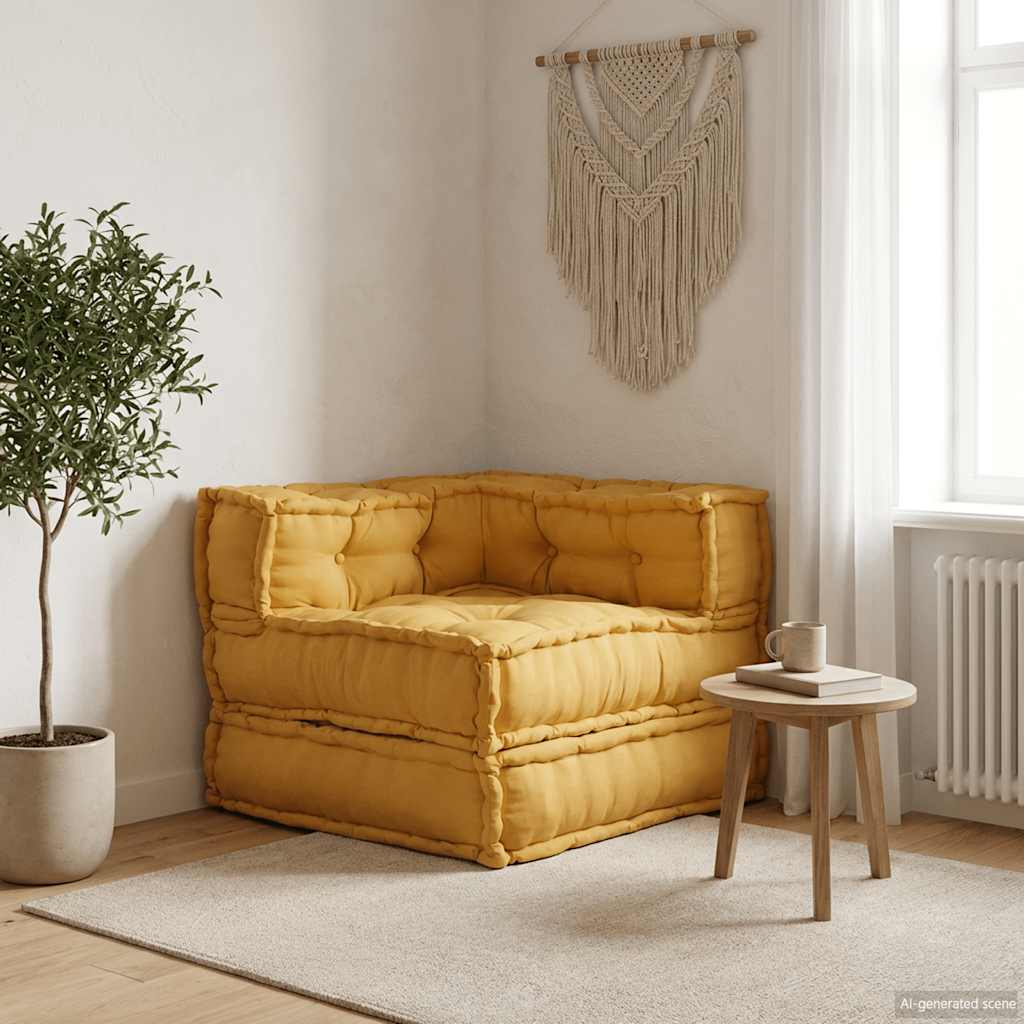 Sofá modular amarelo 70x70x54 em tecido