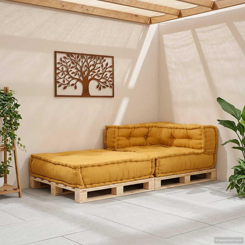 Sofá modular amarelo 70x70x54 em tecido