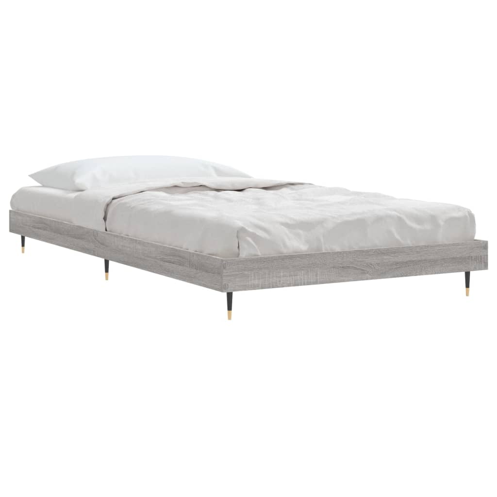 Estrutura cama 90x200 cm derivados de madeira cinzento sonoma
