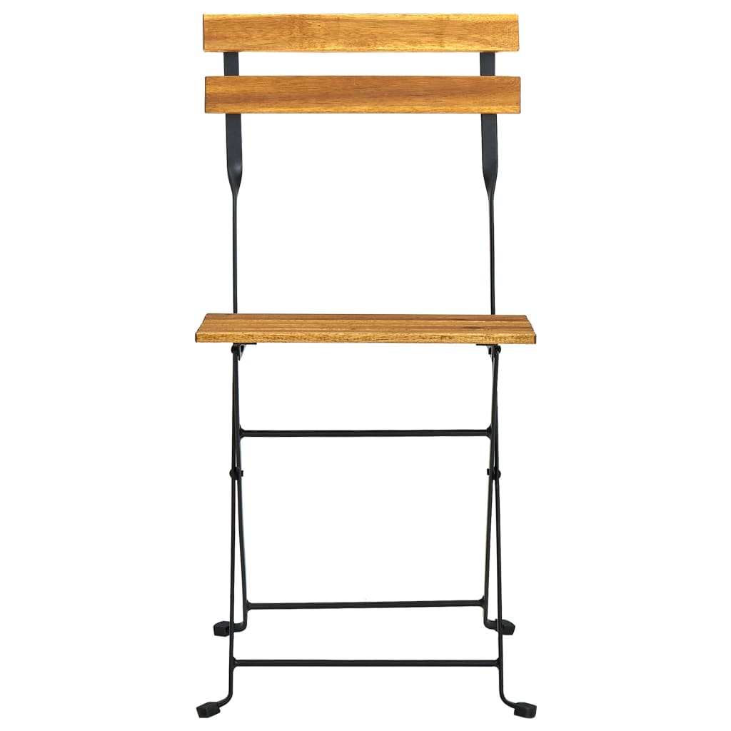 7 Pcs conjunto dobrável de jantar p/ jardim acácia maciça