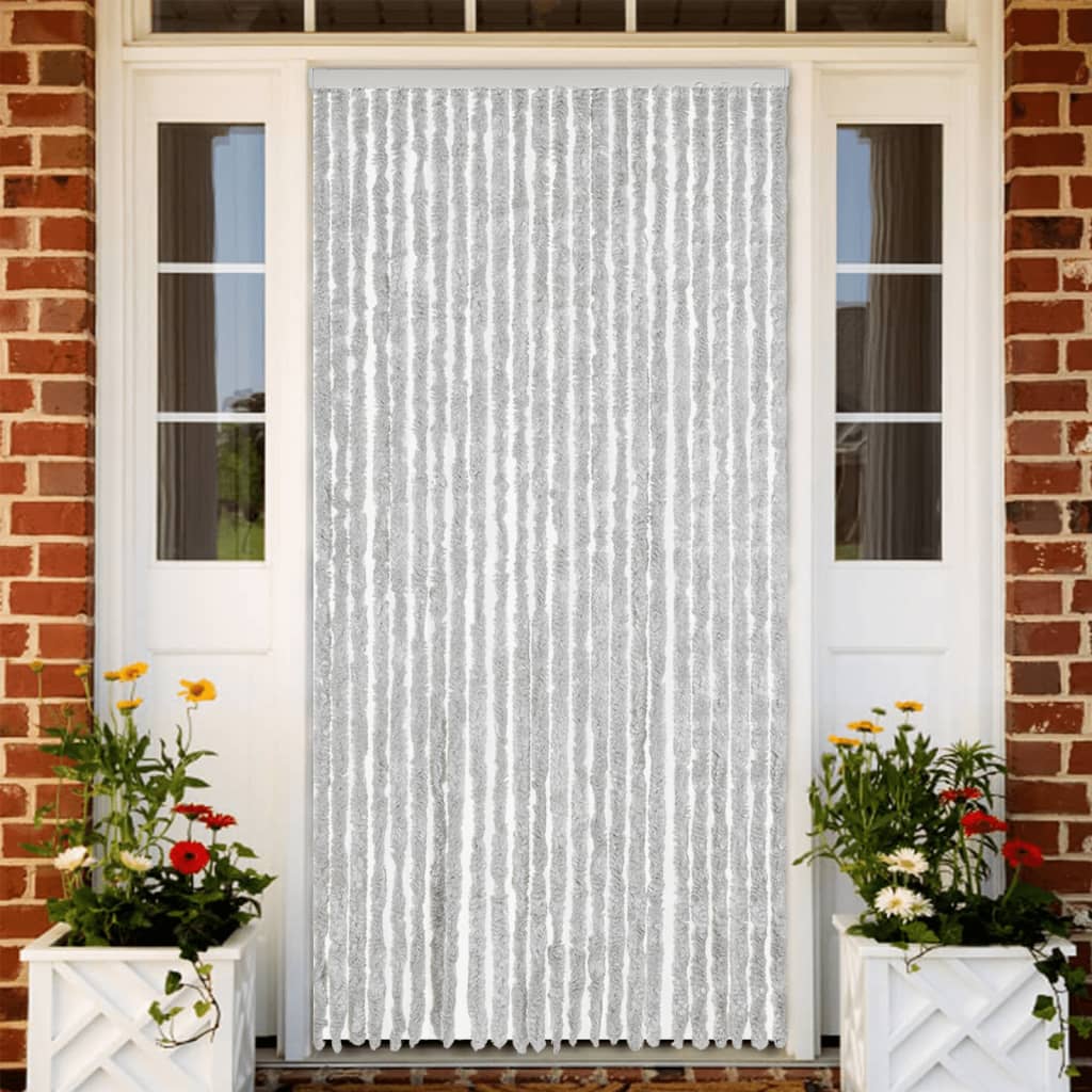 Cortina anti-insetos 100x220 cm chenille cinzento