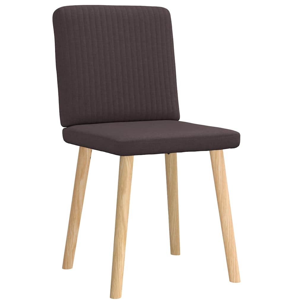 Cadeiras de jantar 2 pcs tecido castanho-escuro