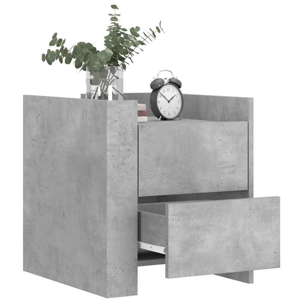 Mesa de cabeceira 45x50x50cm derivados madeira cinzento cimento