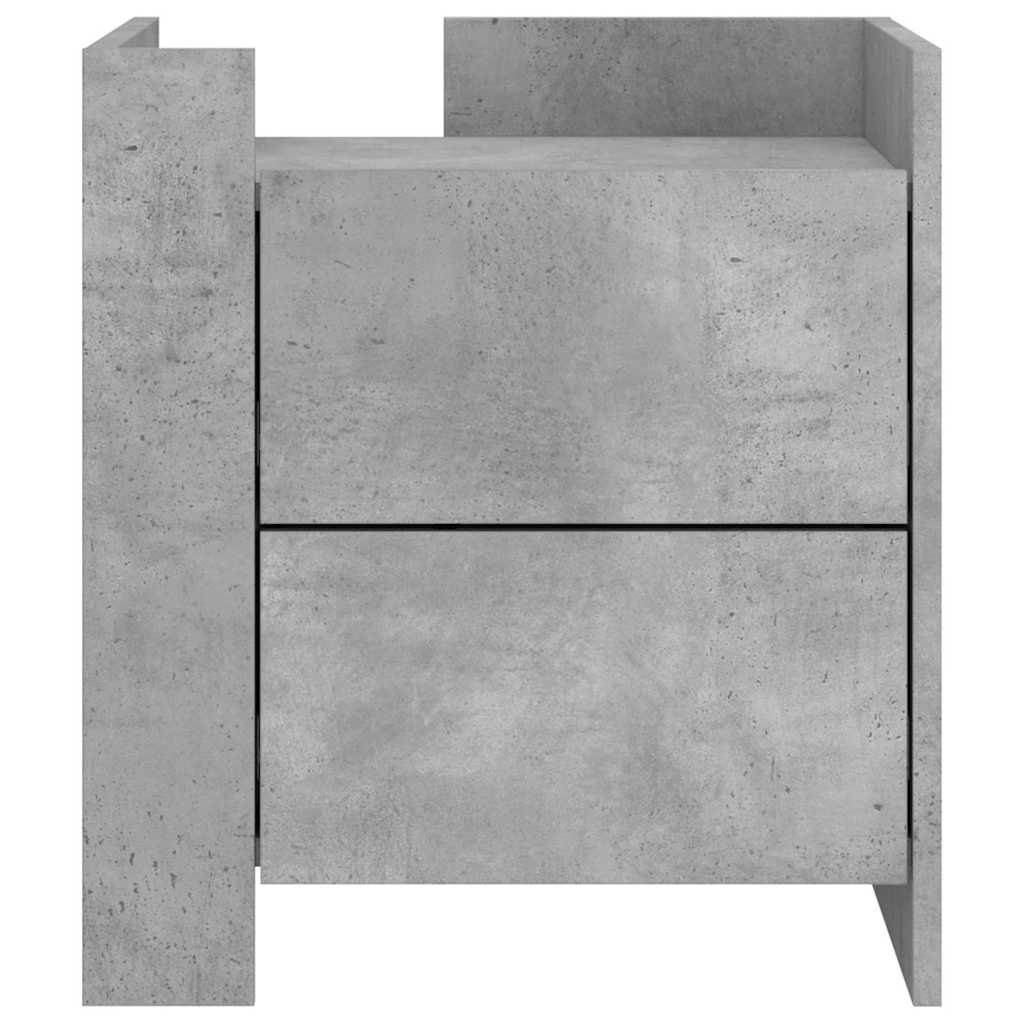 Mesa de cabeceira 45x50x50cm derivados madeira cinzento cimento