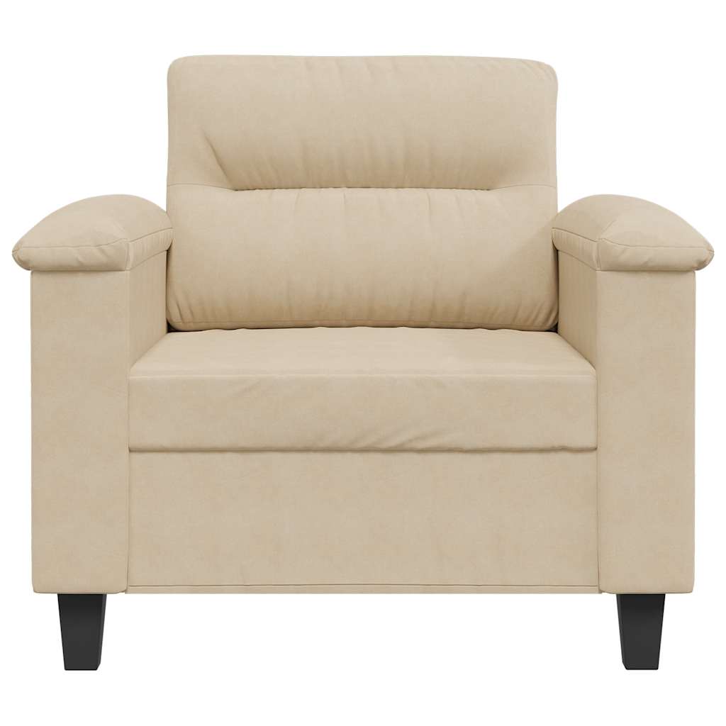 Poltrona 60 cm tecido de microfibra cor creme