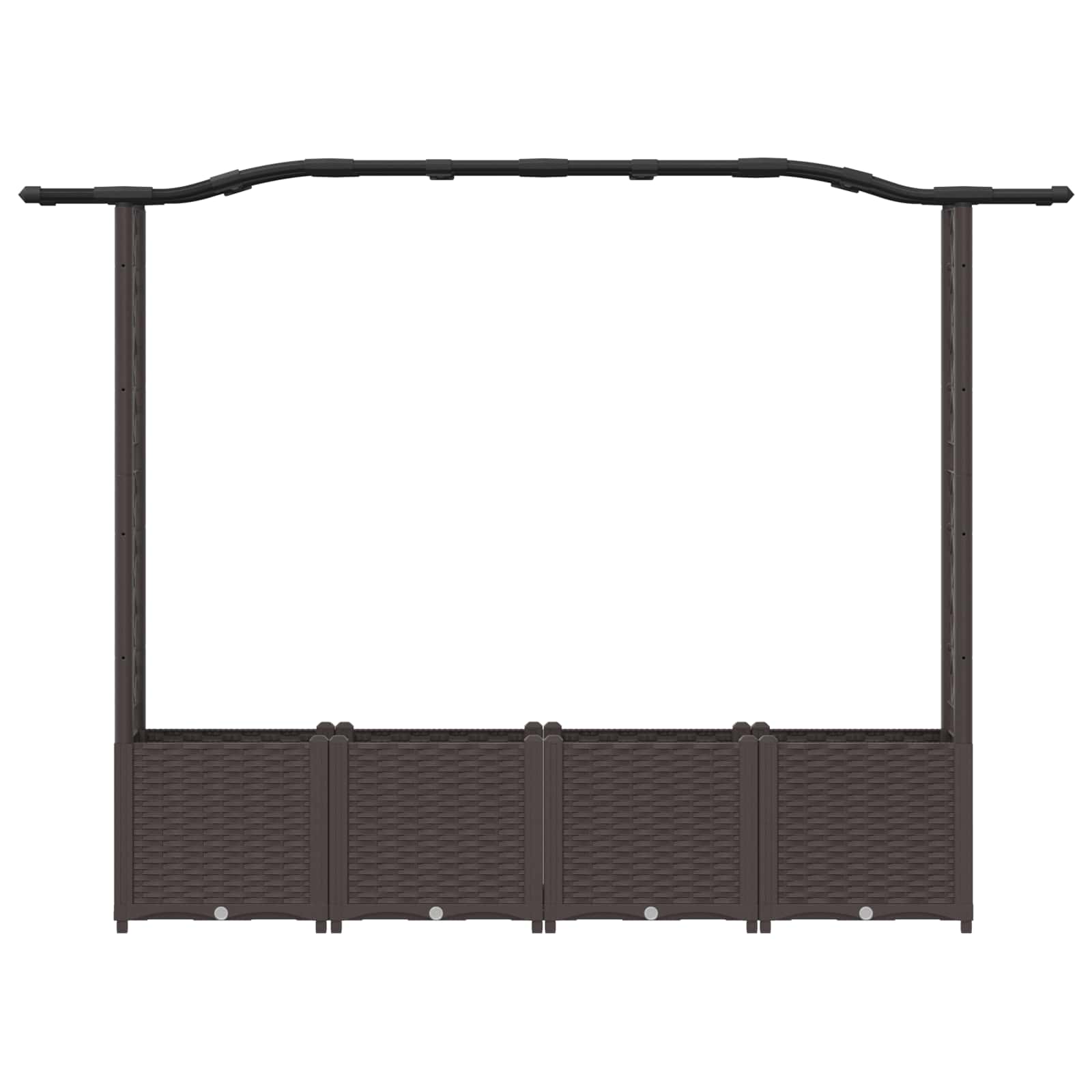 Cama elevada com treliça e telhado castanho 204 x 40 x 138 cm