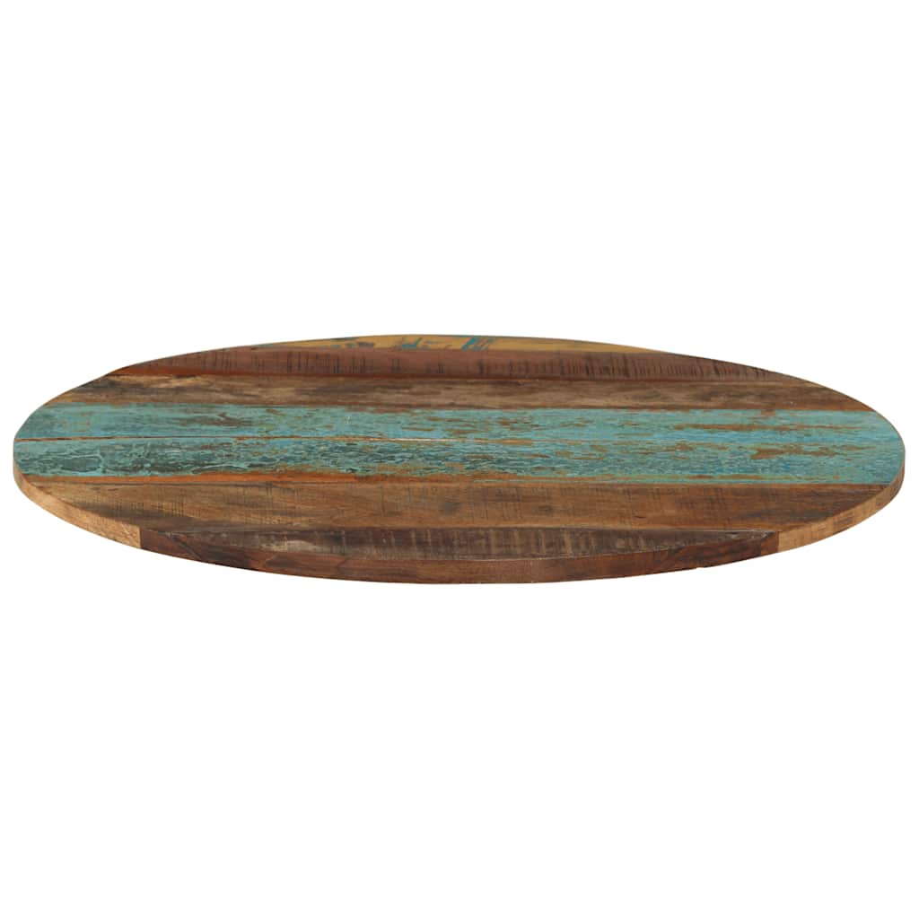 Tampo de mesa redondo 60 cm 15-16 mm madeira recuperada maciça