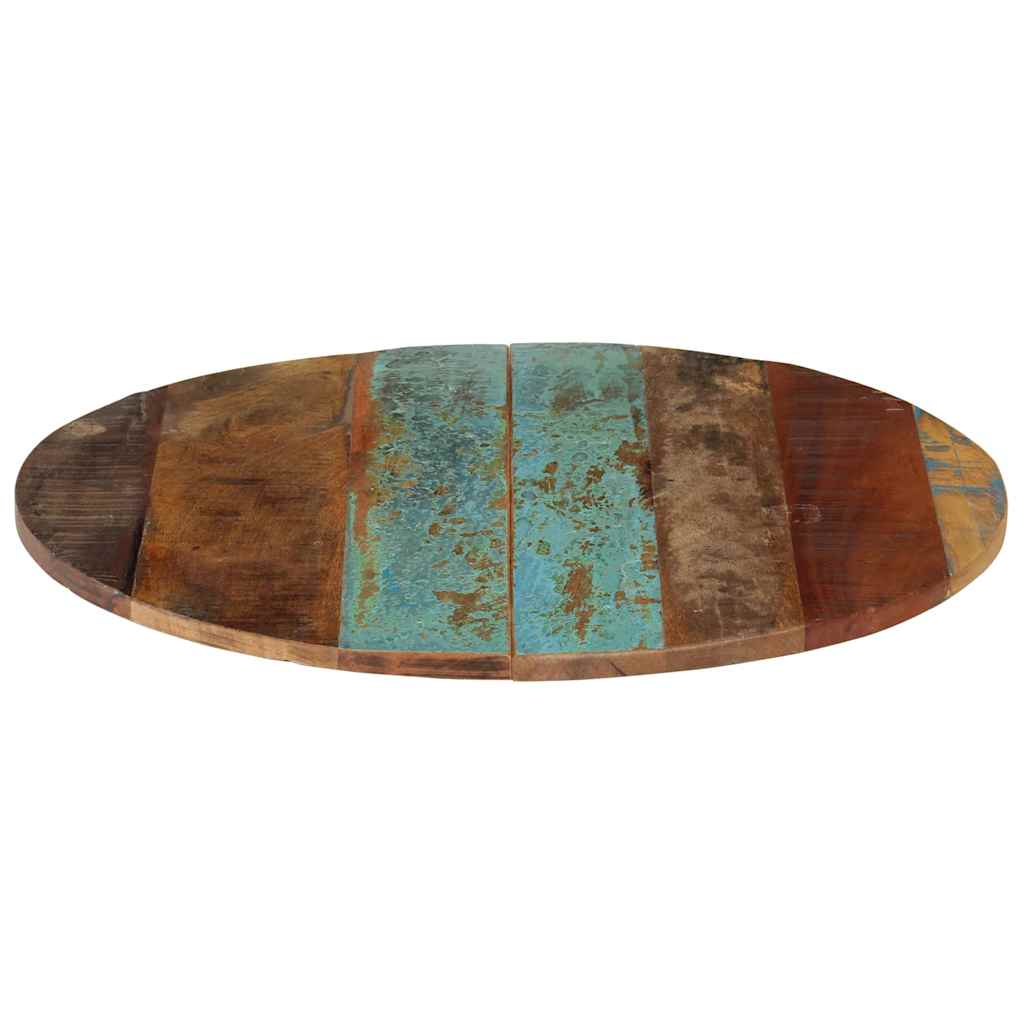 Tampo de mesa redondo 60 cm 15-16 mm madeira recuperada maciça
