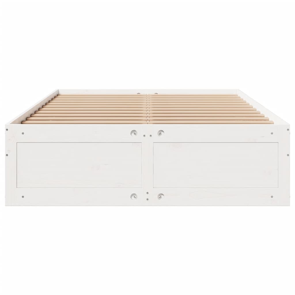 Cama sem colchão com gavetas 140x200 cm pinho maciço branco