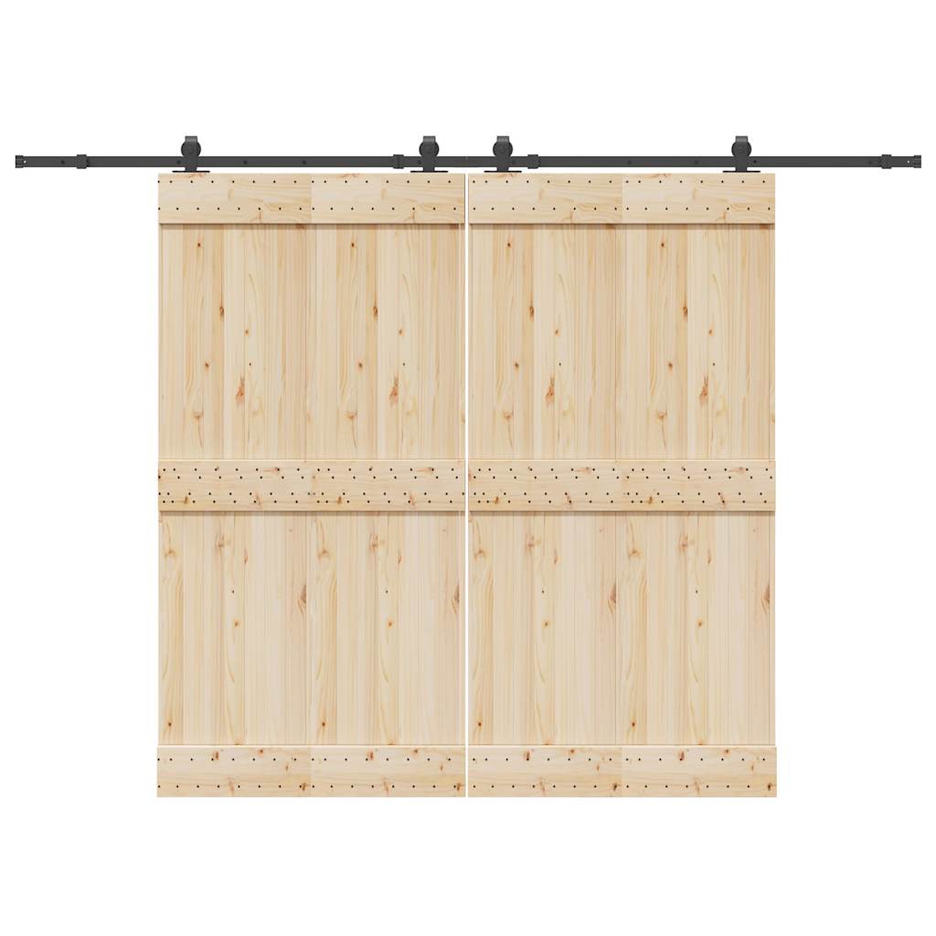 Kit de ferragens para porta deslizante 305 cm aço preto