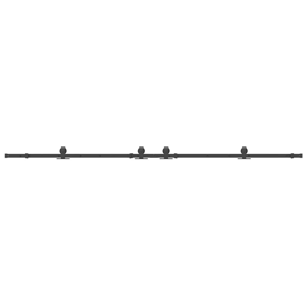Kit de ferragens para porta deslizante 305 cm aço preto