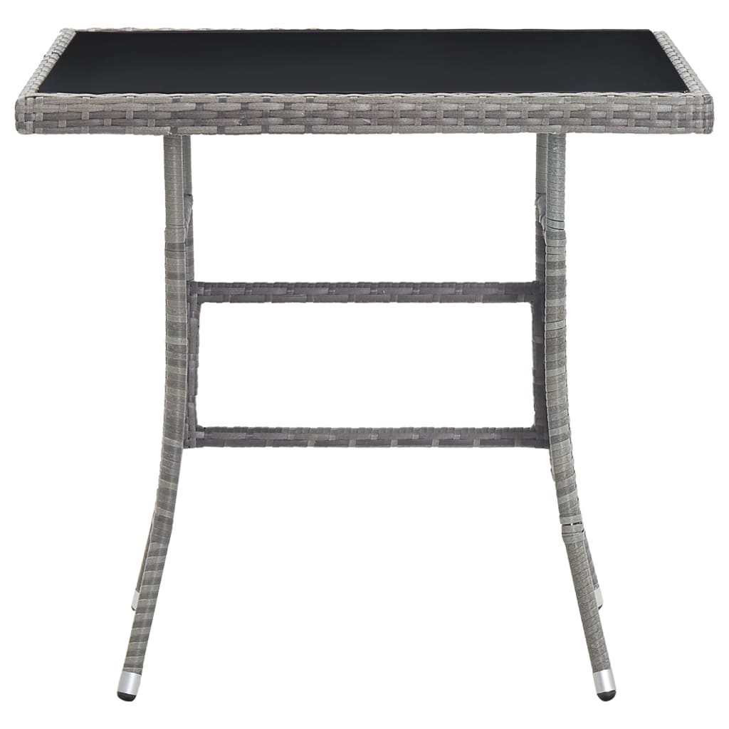 Mesa de jardim 80x80x74 cm vime PE cinzento