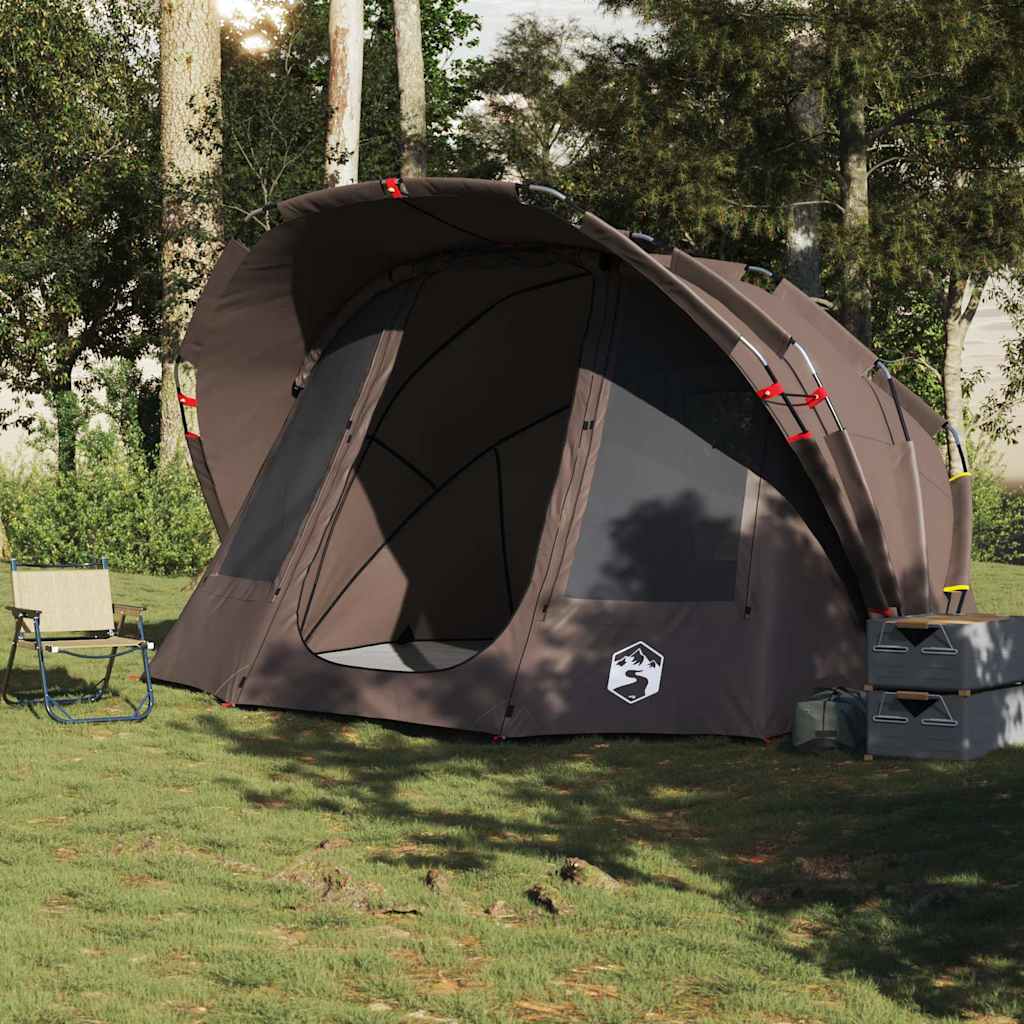 Tenda de pesca para 5 pessoas impermeável castanho