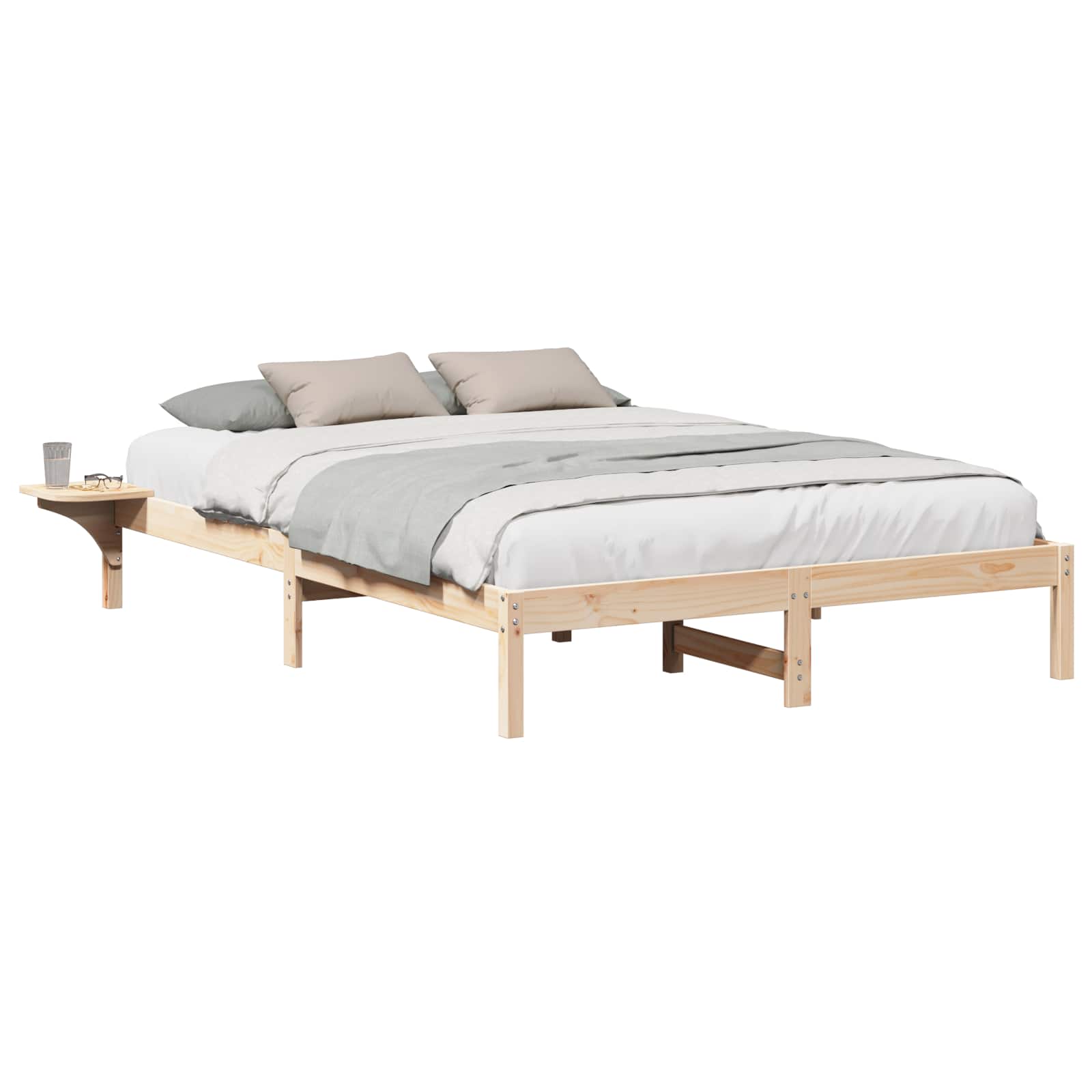 Estrutura da cama natural 150 x 200 cm