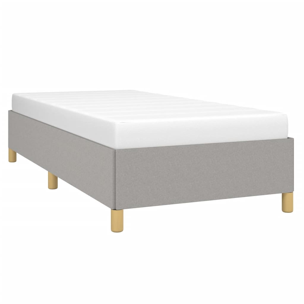 Estrutura de cama sem colchão 100x200 cm tecido cinzento-claro