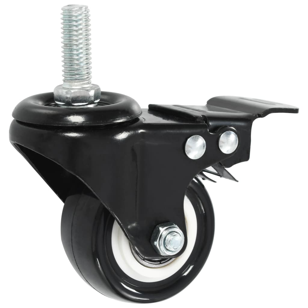 16 Pcs rodas giratórias com travões 50 mm