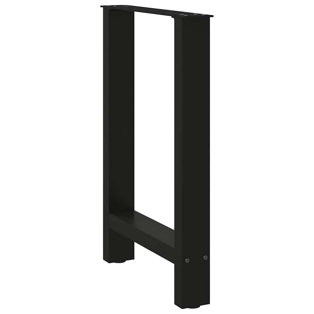 Pés para mesa de jantar pretos 2 peças 60x(72-73) cm aço