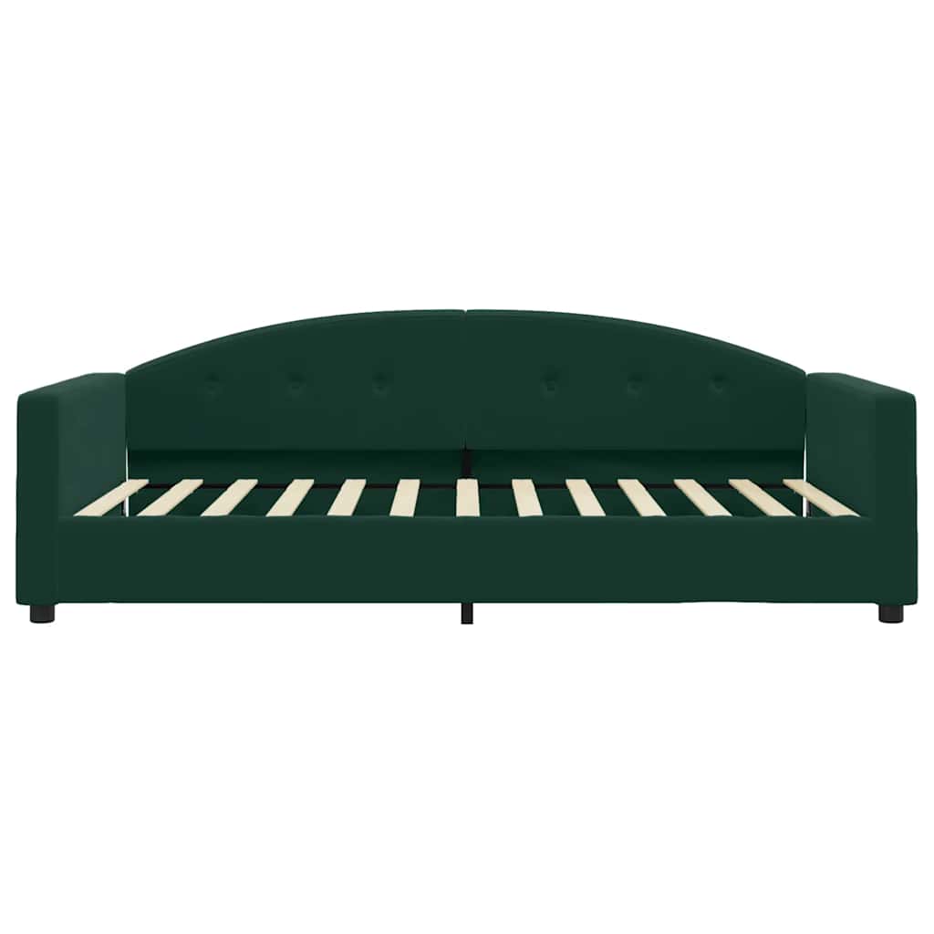 Sofá-cama com colchão 100x200 cm veludo verde-escuro