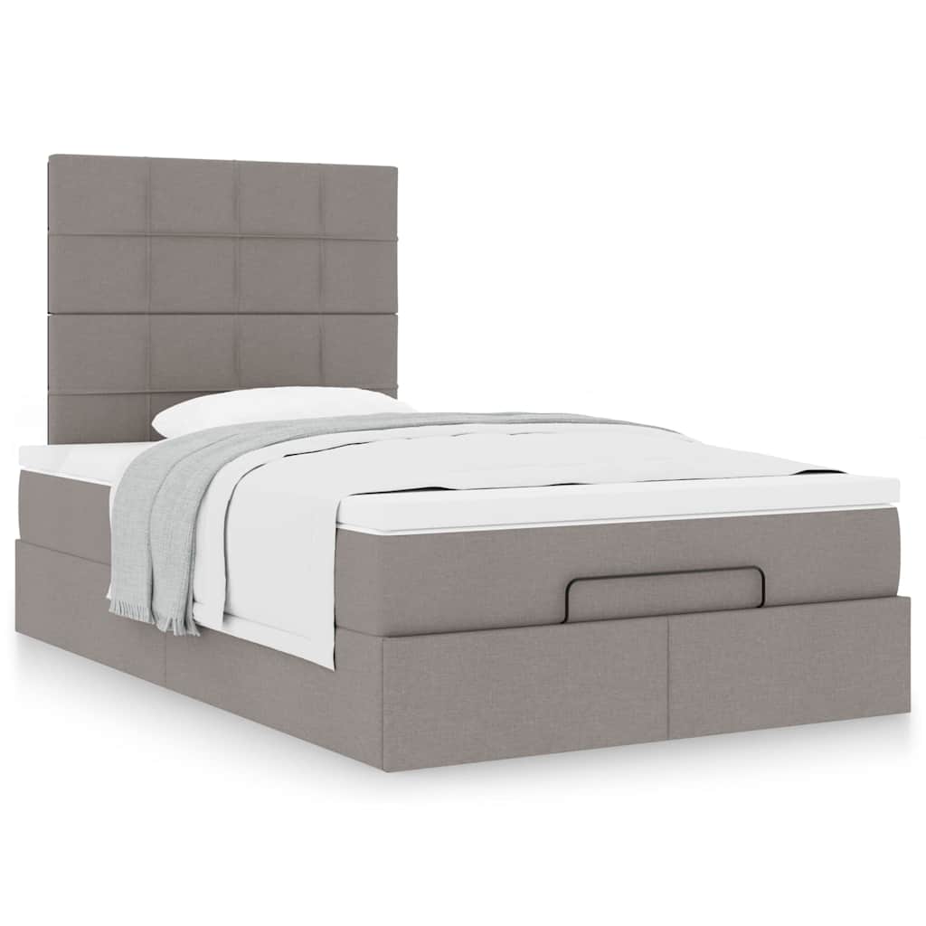 Moldura de cama otomana com tecido cinza 120x200cm