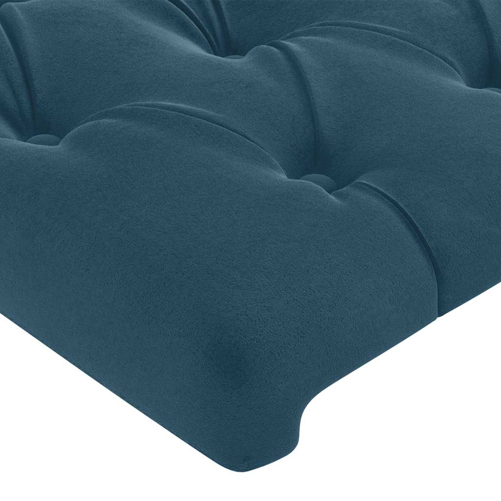 Cabeceira de cama veludo 90x7x78/88 cm azul-escuro