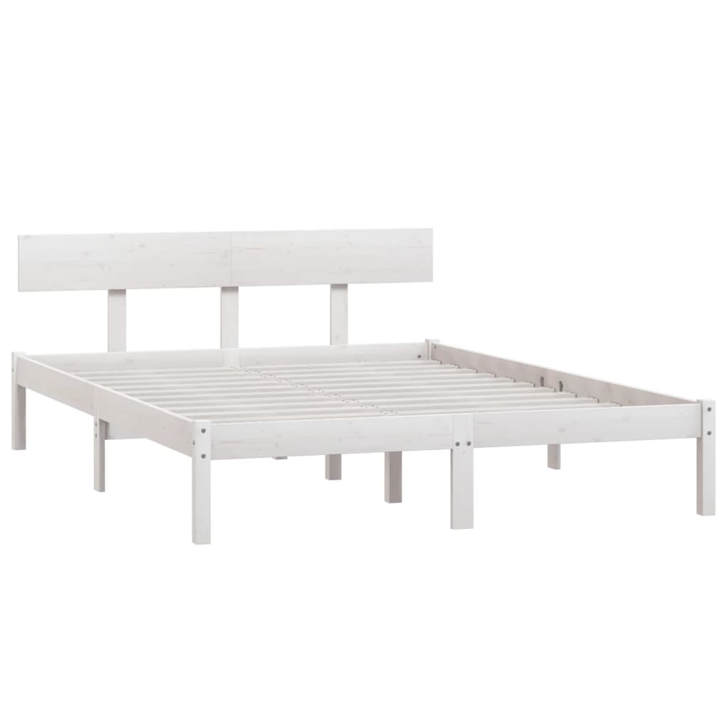 Estrutura de cama 120x200 cm pinho maciço branco