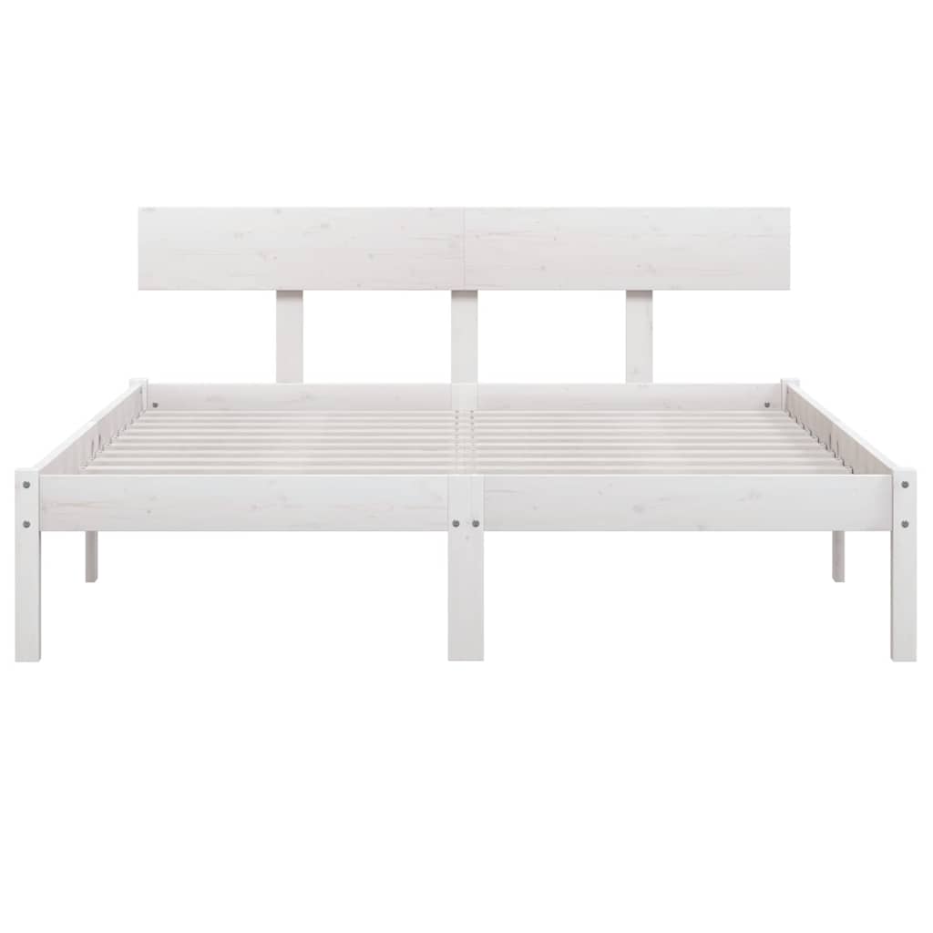 Estrutura de cama 120x200 cm pinho maciço branco