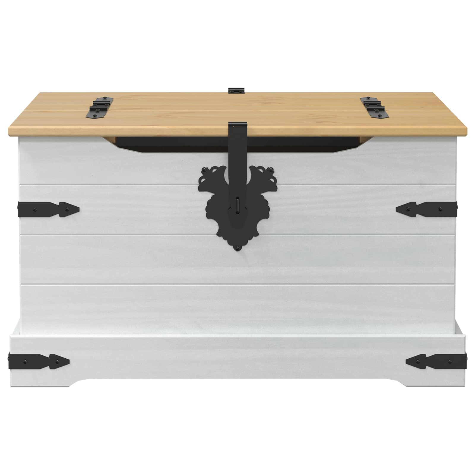 Storage box branco 78 x 78 x 45 cm madeira de pinheiro sólida