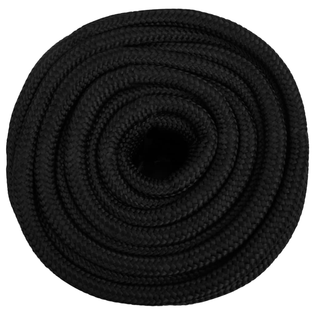 Corda de barco 16 mm 100 m polipropileno preto completo