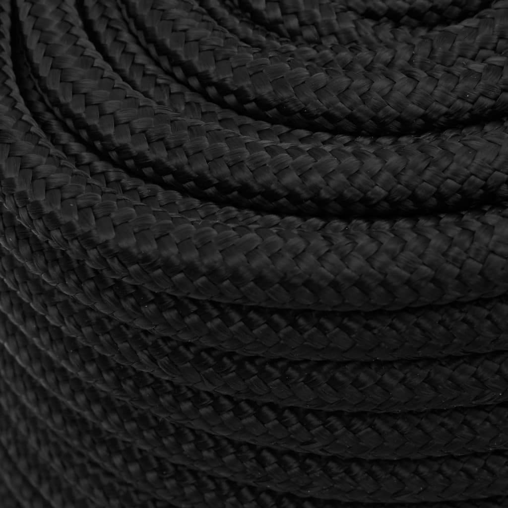 Corda de barco 16 mm 100 m polipropileno preto completo
