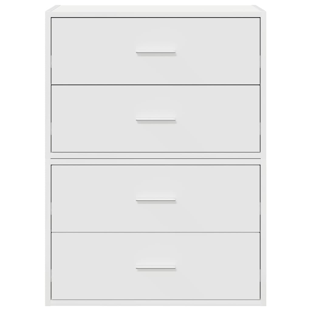 Armários c/ 2 gavetas 2 pcs 60x31x40cm derivados madeira branco