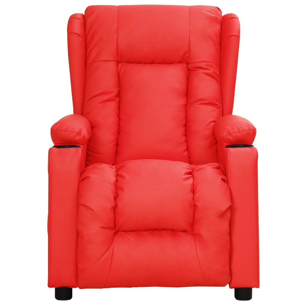 Poltrona reclinável elétrica couro artificial vermelho