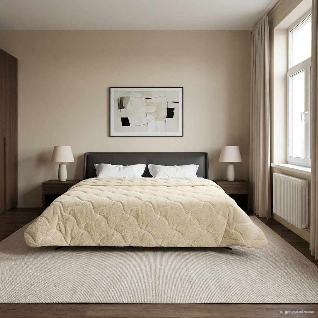Edredom de inverno colchonete creme 200 x 240 cm