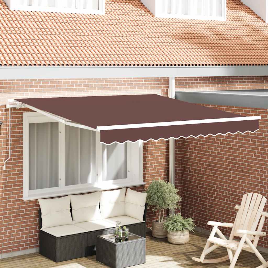 Toldo retrátil manual 300x250 cm castanho