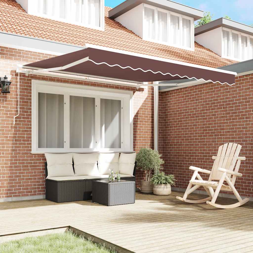 Toldo retrátil manual 300x250 cm castanho