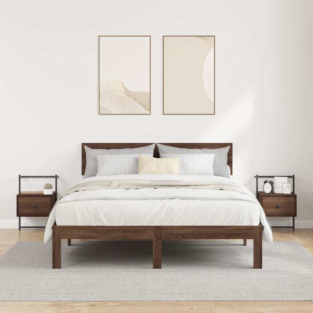 Mesas cabeceira 2 pcs 35x30x51 deriv. madeira carvalho castanho
