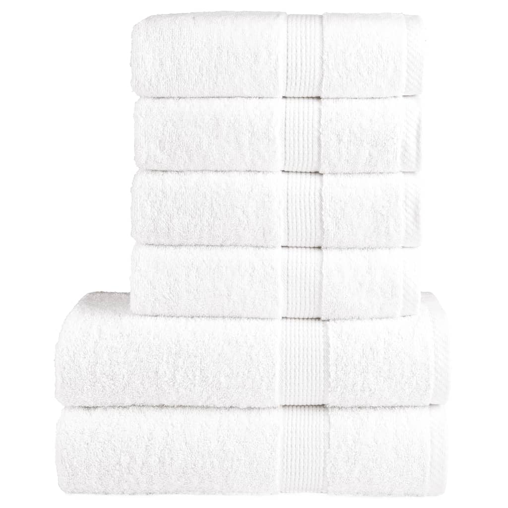 6Pcs conjunto toalhas banho premium solund 600 gsm branco