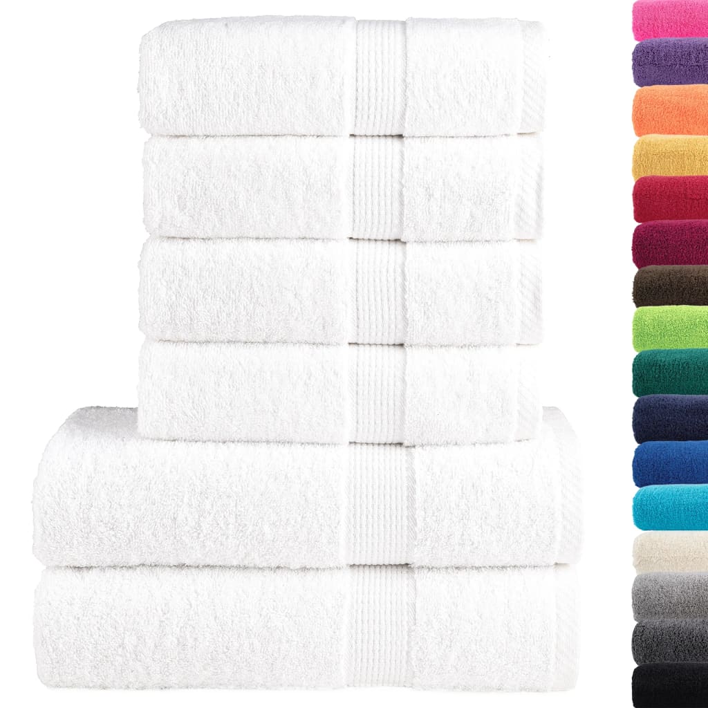 6Pcs conjunto toalhas banho premium solund 600 gsm branco