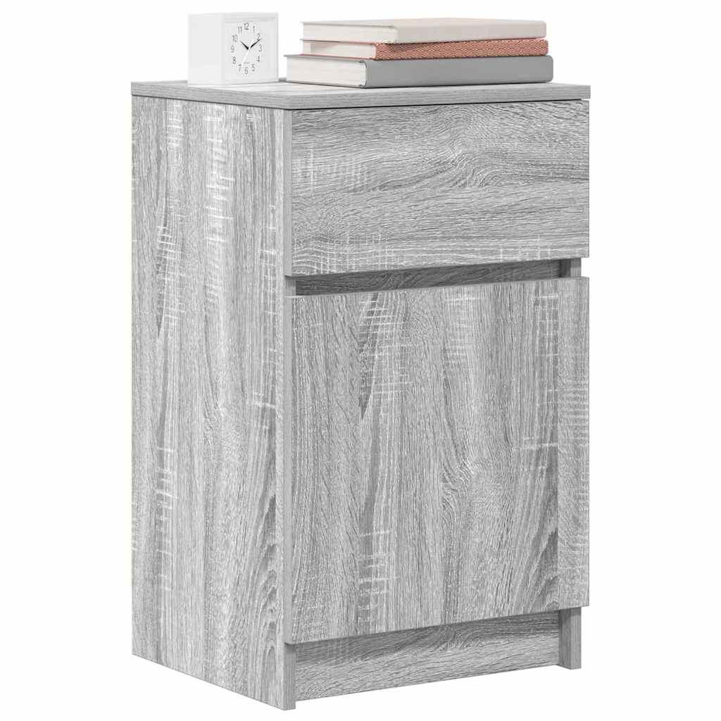 Mesa de cabeceira 39x35x65 cm derivados madeira cinzento sonoma