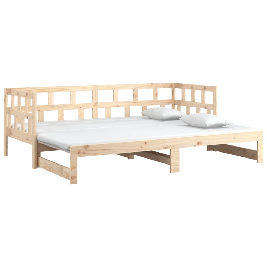 Estrutura sofá-cama de puxar 2x(90x200) cm pinho maciço