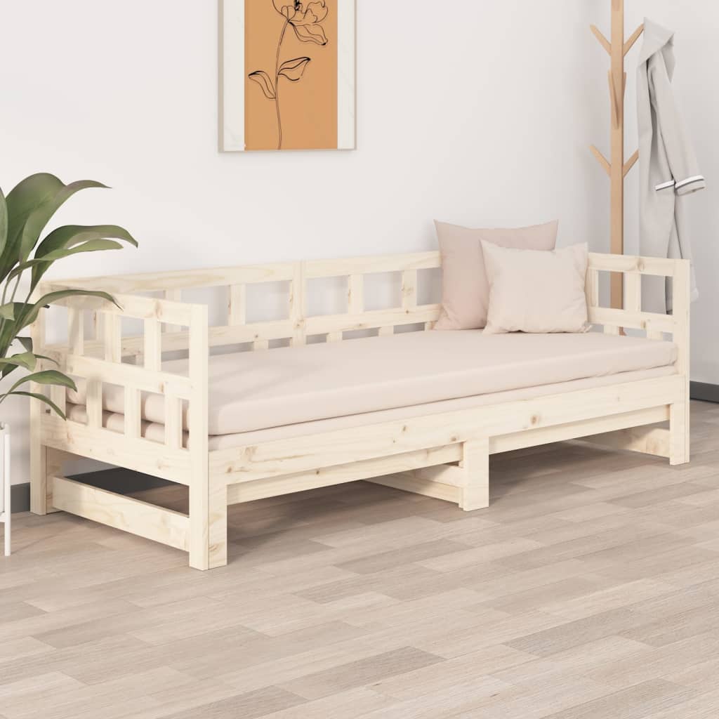 Estrutura sofá-cama de puxar 2x(90x200) cm pinho maciço