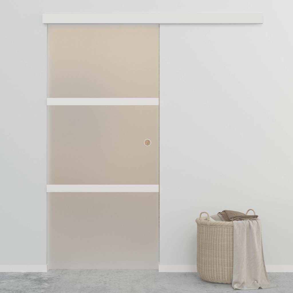 Porta deslizante em vidro esg e alumínio 90x212 cm prateado